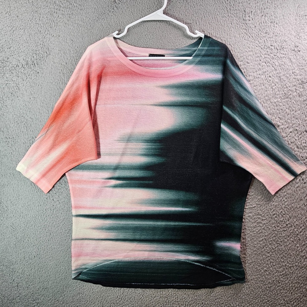 Nally & Millie‎ Top Women XL Pink Green Abstract Print